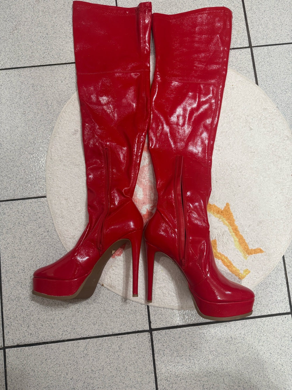 Thalia Sodi Red Patent Over-the-Knee Stiletto Boots